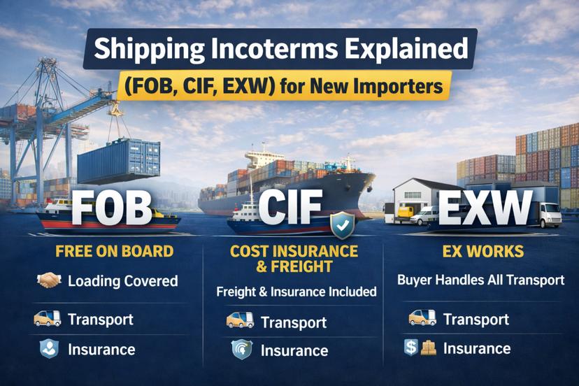 Shipping Incoterms Explained (FOB, CIF, EXW) for New Importers