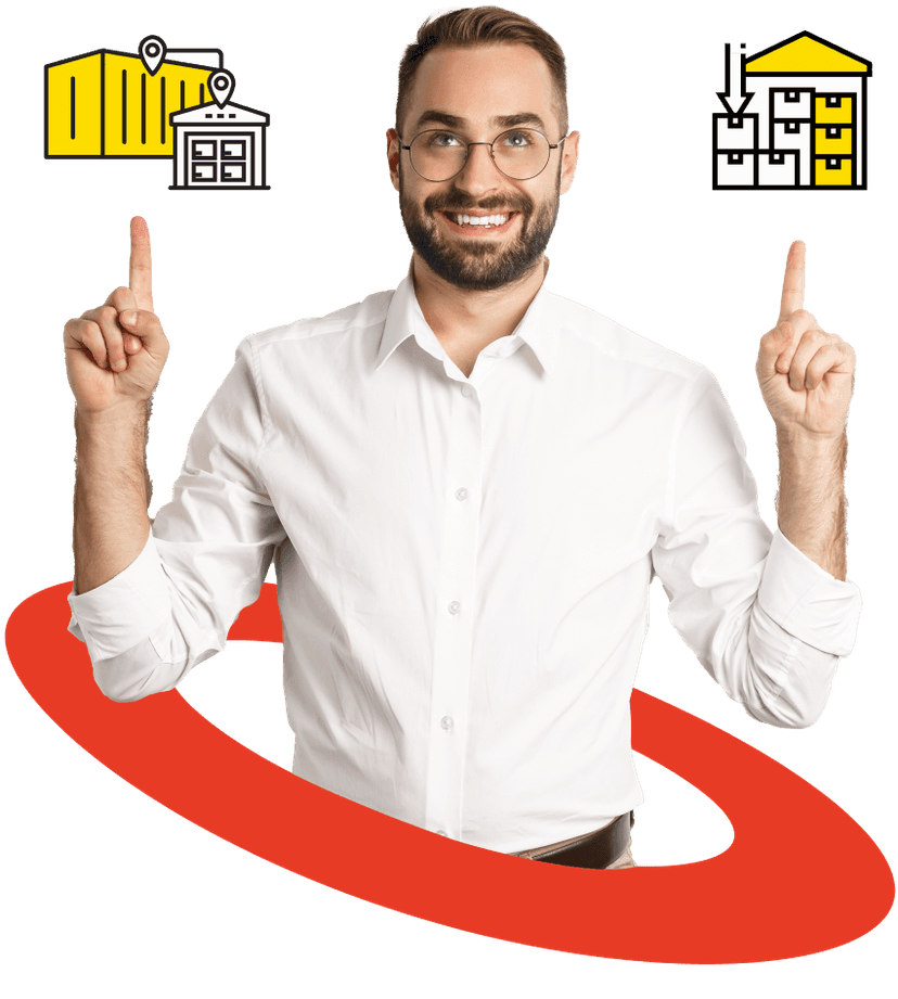 man showing finance options