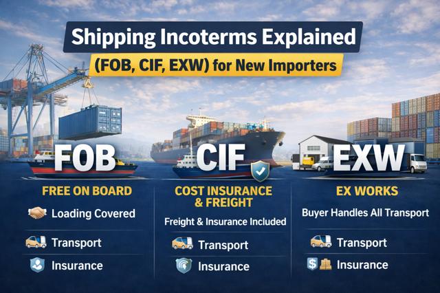 Shipping Incoterms Explained (FOB, CIF, EXW) for New Importers